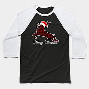 Christmas plaid fawn two Baseball T-Shirt